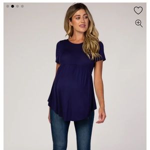 PINK BLUSH Navy Cross Back Maternity Top